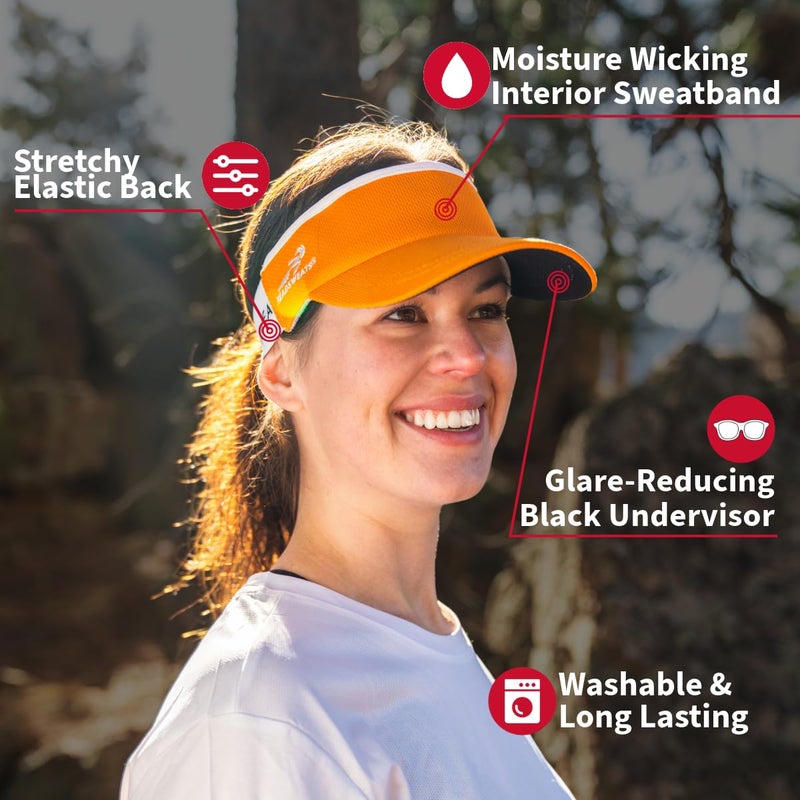 Headsweats womens Lightweight Performance Running Reflective for Men and Women Visor, Hi Viz Orange, One Size US - Image 3